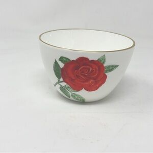 BOEHM 1988 The AT&T Rose Porcelain Serving Decorative Bowl W/ Gold Trim 4.5”